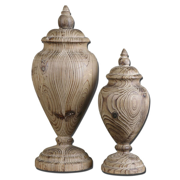 Brisco Natural Wood Finials, Set of Two, image 1