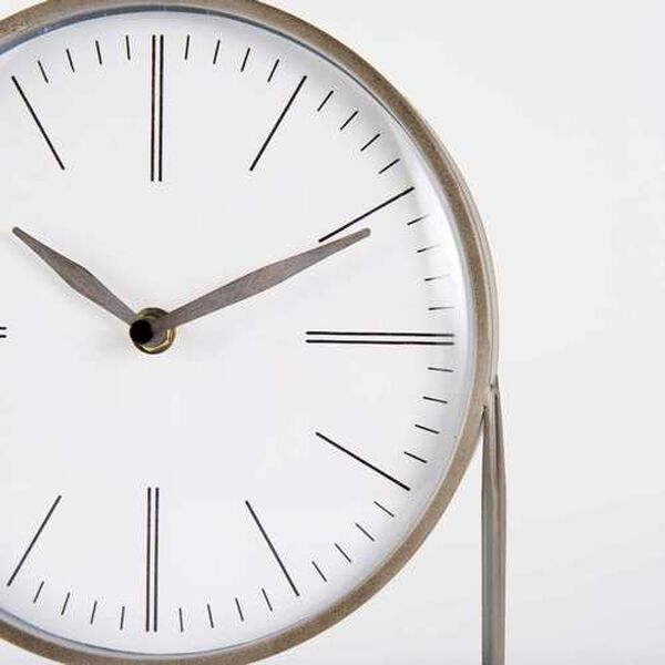 Aurus Matte Gray Metal Table Clock, image 5