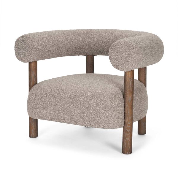 Gianna Open Back Taupe Boucle Fabric Accent Chair, image 1