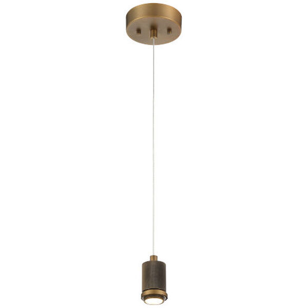 Port Nine Brass-Antique and Satin Outdoor Intergrated LED Pendant with Clear Glass, image 3