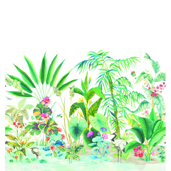Mural Resource Library White Tropical Panoramic Wallpaper, image 2