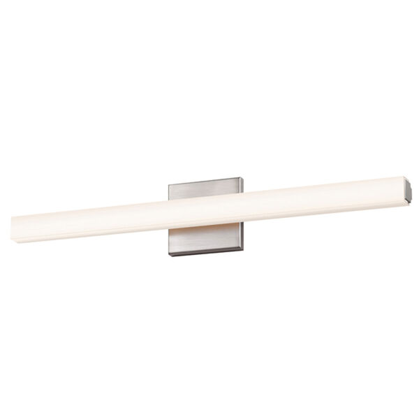 SQ-bar Satin Nickel LED 24-Inch Bath Fixture Strip with White Acrylic Shade, image 1