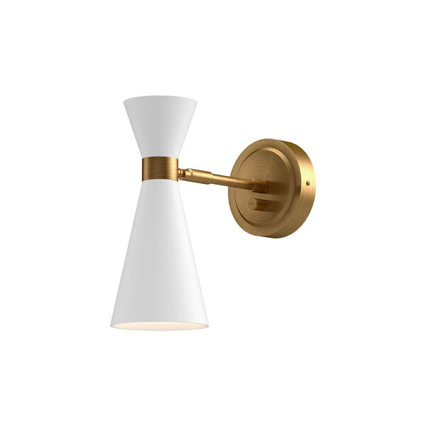 Blake White and Aged Gold One-Light Convertible Wall Sconce, image 1