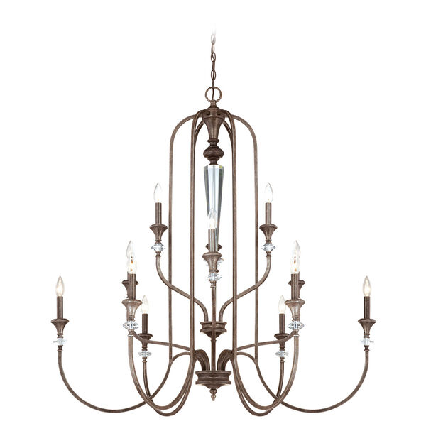 Boulevard Mocha Bronze and Silver Accent 12-Light Chandelier, image 1