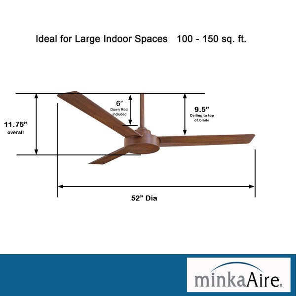 Roto Distressed Koa with Gold 52-Inch Ceiling Fan, image 10