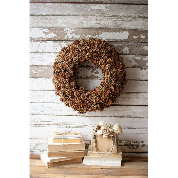 Natural Five-Inch Pinecone Wreath, image 2