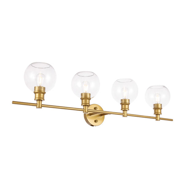 Collier Brass Four-Light Bath Vanity with Clear Glass, image 6
