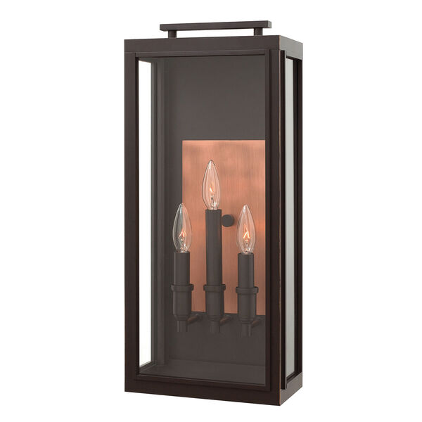 Sutcliffe Oil Rubbed Bronze Three-Light Outdoor Wall Sconce, image 1