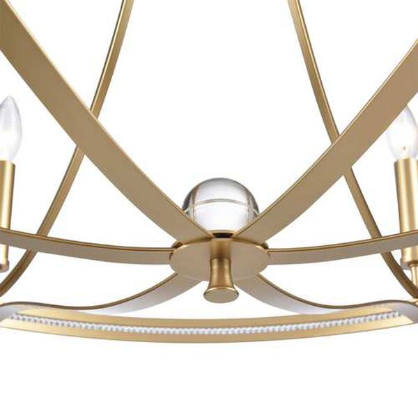 Noura Champagne Gold 32-Inch Six-Light Chandelier, image 4
