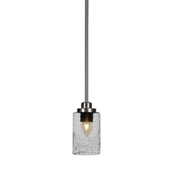 Odyssey Brushed Nickel Four-Inch One-Light Mini Pendant with Smoke Bubble Glass Shade, image 1