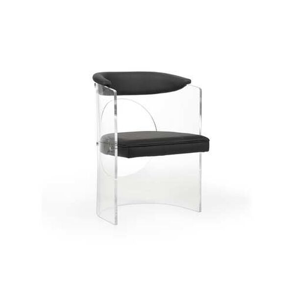 Baran Clear and Black Barrel Back Chair, image 1