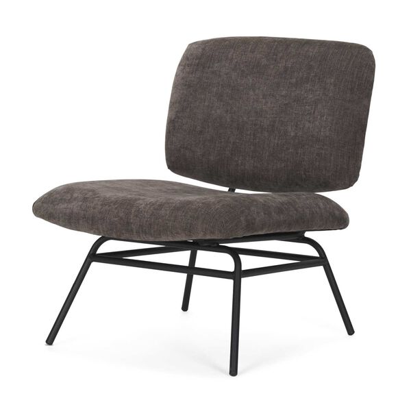Nora Charcoal Fabric With Matte Black Metal Legs Accent Chair, image 1