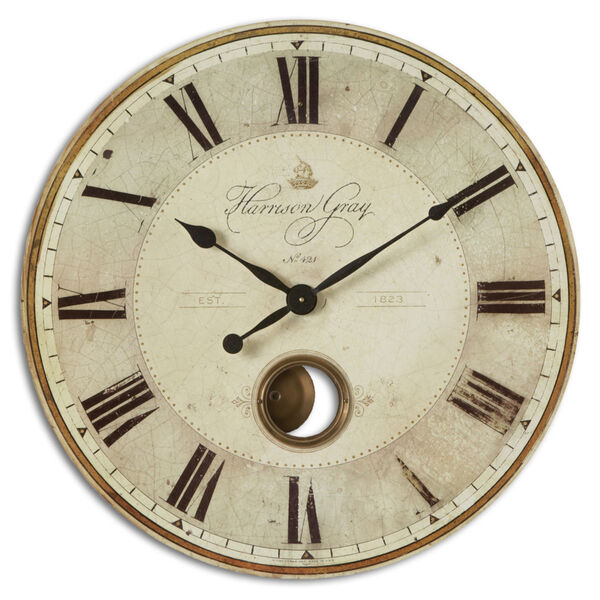 Harrison Gray Bronze and White 30-Inch Wall Clock, image 2