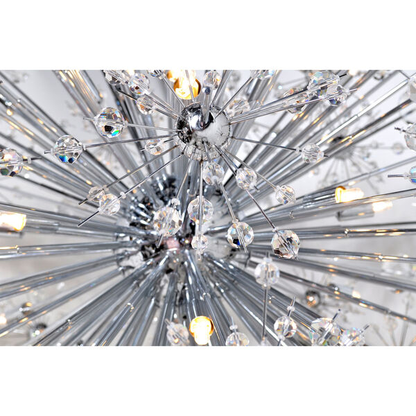 Starfire Polished Chrome 11-Light Pendant with Beveled Crystal Glass, image 4