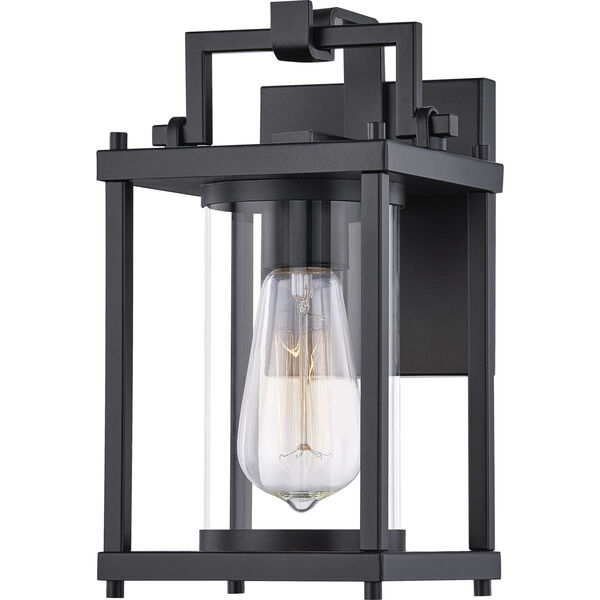 Garrett Matte Black 10-Inch One-Light Outdoor Lantern with Clear Glass, image 1