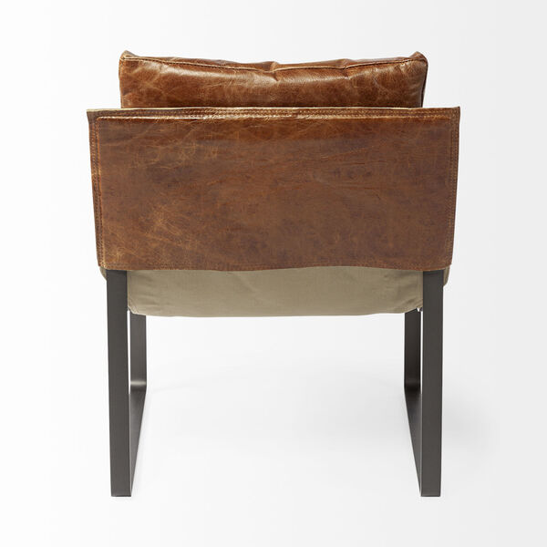 Hornet I Cocoa Brown and Black Leather Arm Chair, image 5