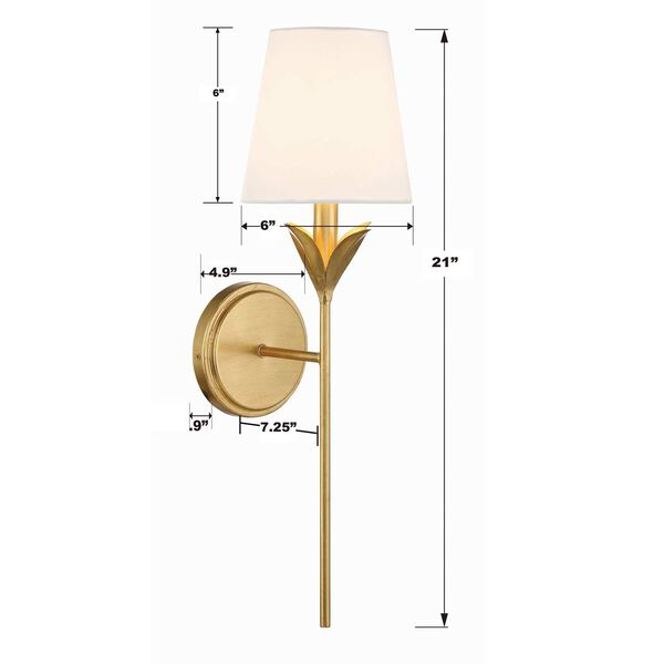 Broche Antique Gold One-Light Wall Sconce, image 3