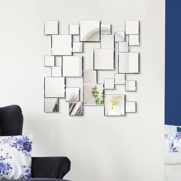 Elegant Cluster Clear 32 x 32-Inch Square Wall Mirror, image 6