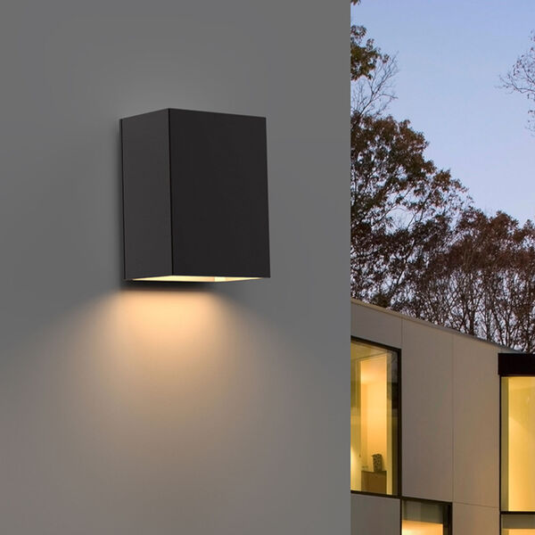 Inside-Out Box Textured White LED Wall Sconce, image 2