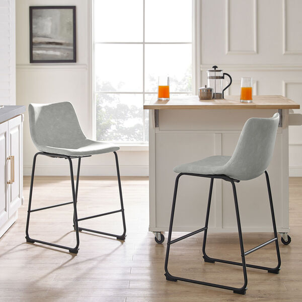 Gray and Black Counter Stool, Set of 2, image 1