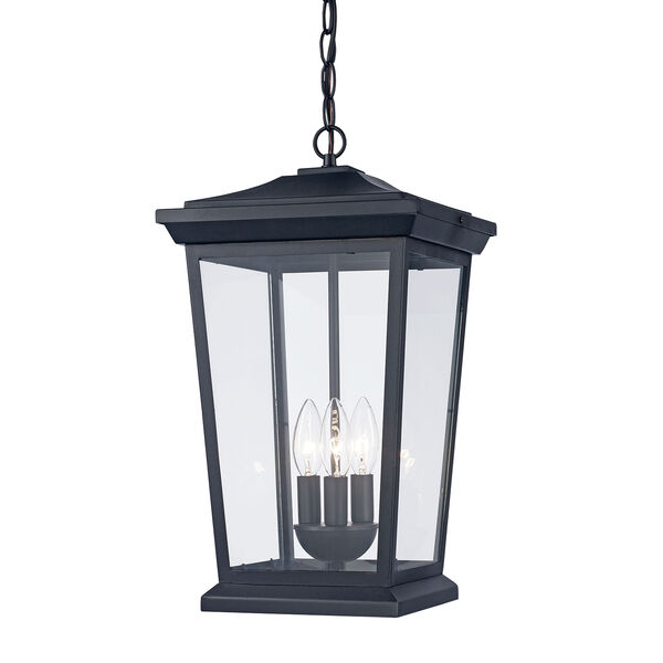 Turlock Black Three-Light Outdoor Hanging Lantern, image 4