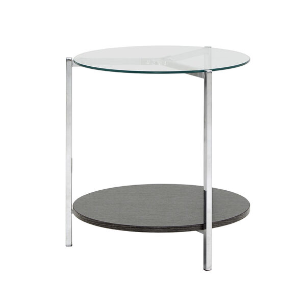 Alexia Chrome End Table with Glass Top, image 5