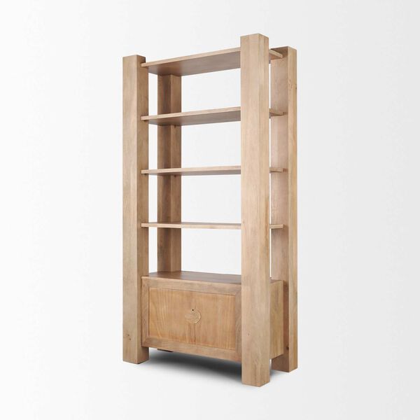 Beth Light Brown Open and Closed Storage Shelving Unit, image 6