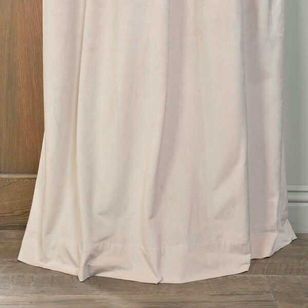 Alabaster Beige Blackout Velvet Pole Pocket Single Panel Curtain, 50 X 120, image 5
