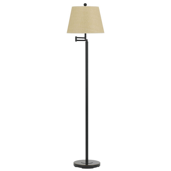 Andros Dark Bronze 60-Inch One-Light Floor Lamp with Light Tan Shade, image 1