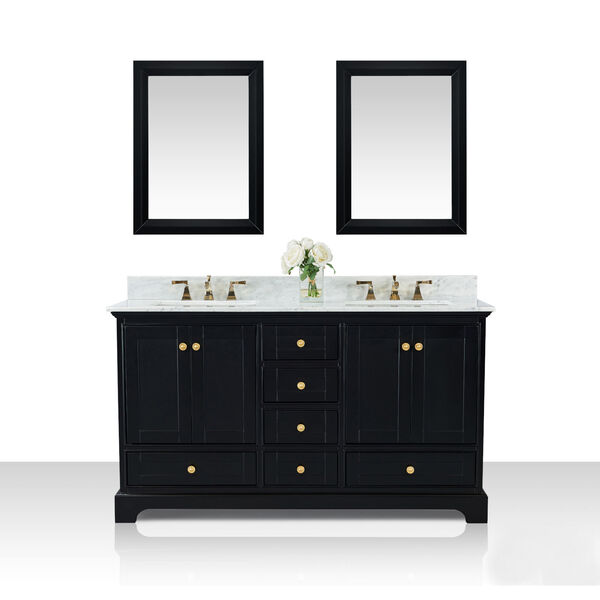 Audrey Black Onyx 60-Inch Vanity Console with Mirror, image 1