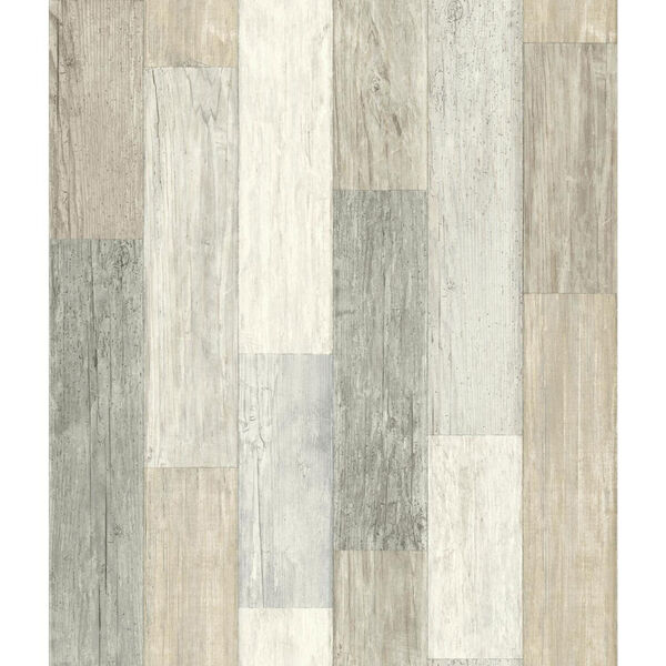 Rustic Living Pallet Board White and Off White Wallpaper, image 1