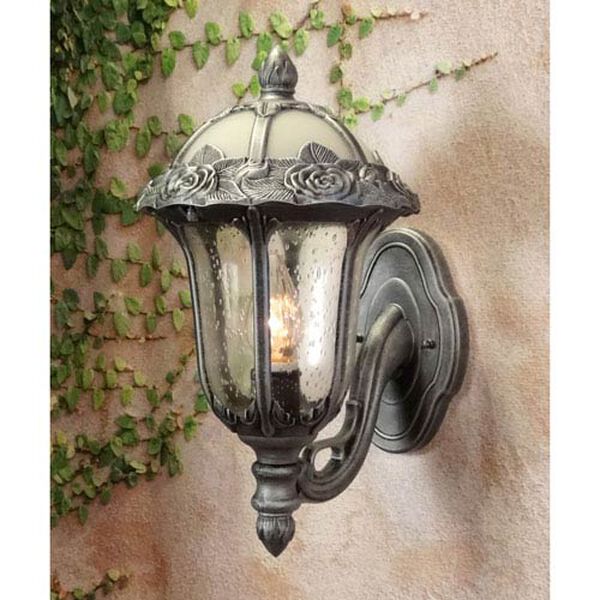 Rose Garden Swedish Silver Small Bottom Mount Light with Seedy Glass, image 2