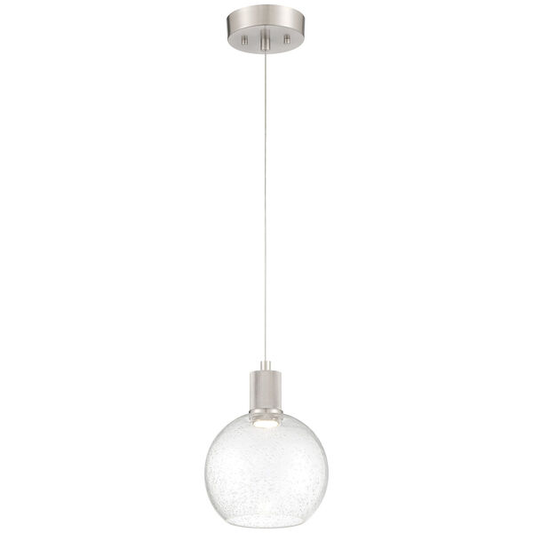 Port Nine Silver Globe Outdoor Intergrated LED Pendant with Clear Glass, image 1