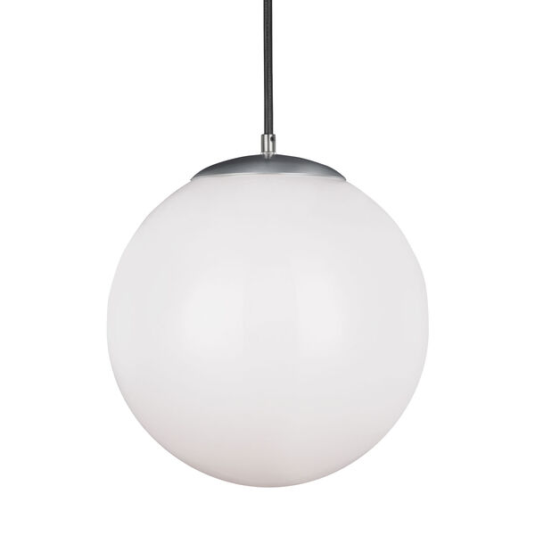 Hanging Globe Satin Aluminum 14-Inch One-Light Pendant, image 1