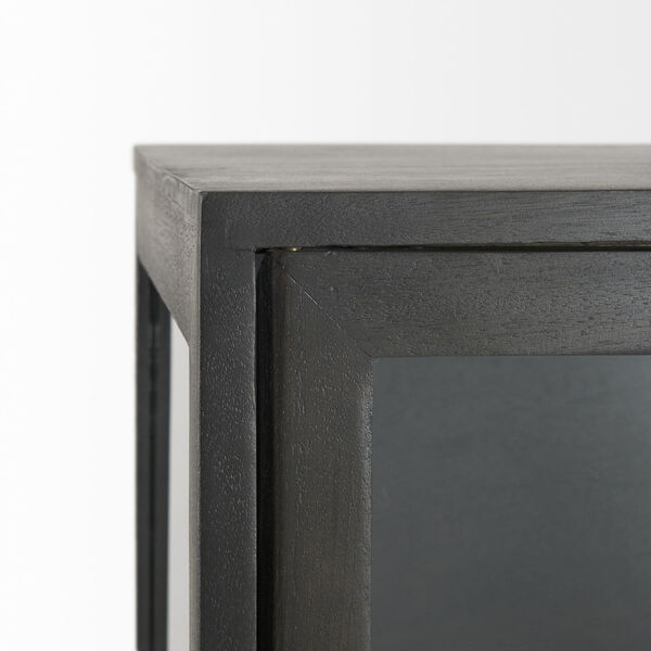 Arelius Dark Brown and Black Display Cabinet, image 6