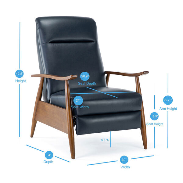 Solaris Midnight Blue Push Back Reclining Chair, image 2