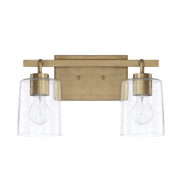 HomePlace Greyson Aged Brass 15-Inch Two-Light Bath Vanity, image 1