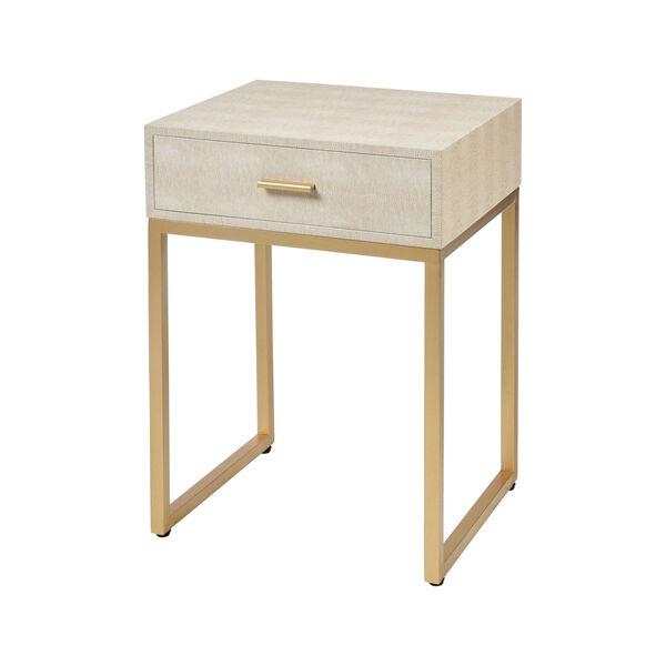 Les Revoires Cream with Gold 16-Inch Accent Table, image 1