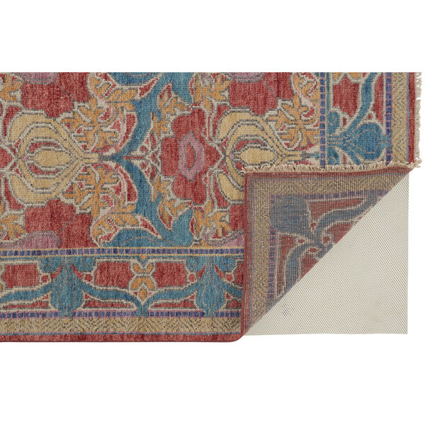 Beall Luxe Wool Arts and Crafts Blue Red Area Rug, image 4