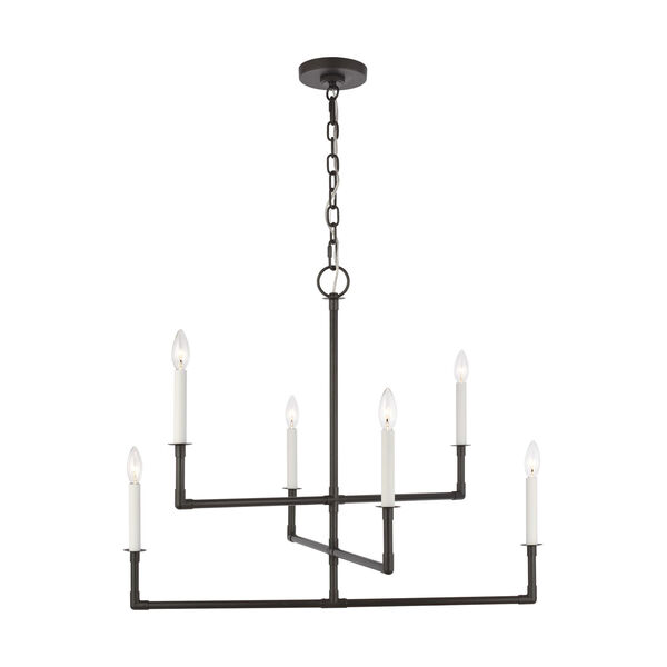Bayview Aged Iron 32-Inch Six-Light Chandelier, image 1