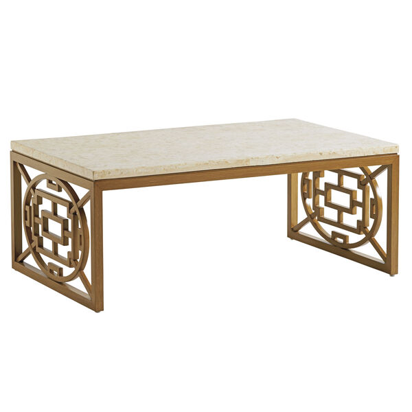 Los Altos Valley View Brown and Ivory Rectangular Cocktail Table, image 1