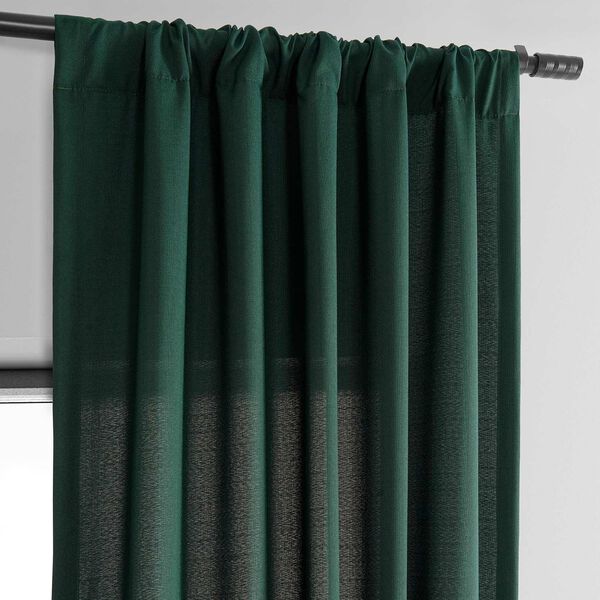 Deep Green Dobby Linen 84-Inch Curtain Single Panel, image 5