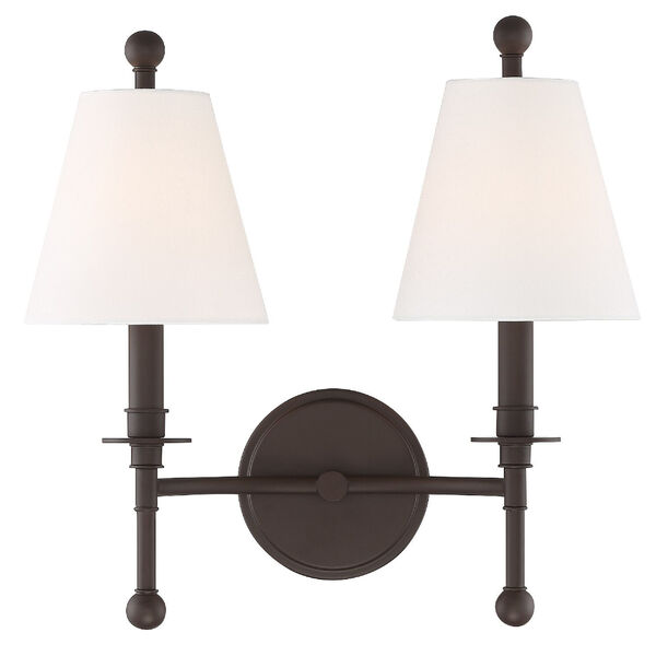 Riverdale Dark Bronze 15-Inch Two-Light Wall Sconce, image 2