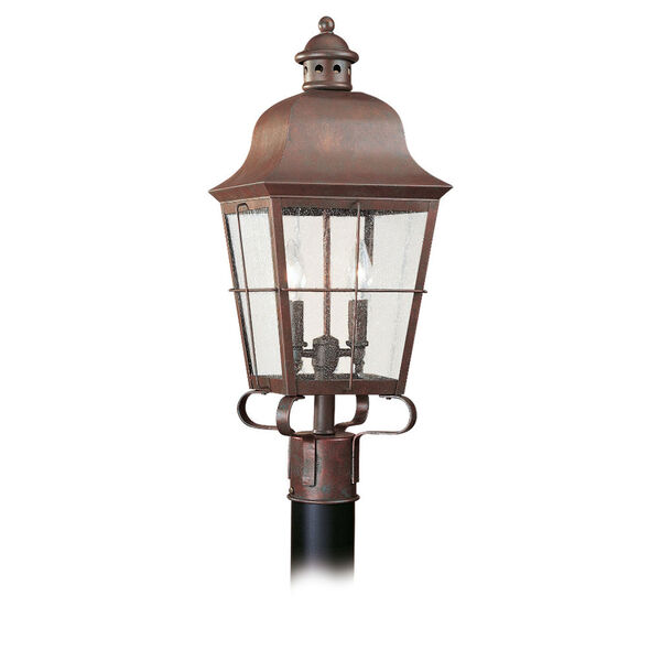 Colonial Copper Two-Light Outdoor Post Mount, image 1
