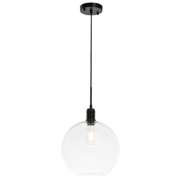 Emett Black 13-Inch One-Light Pendant with Clear Glass, image 4