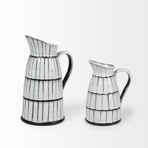 Lome White and Black 13-Inch Ceramic Jar, image 2