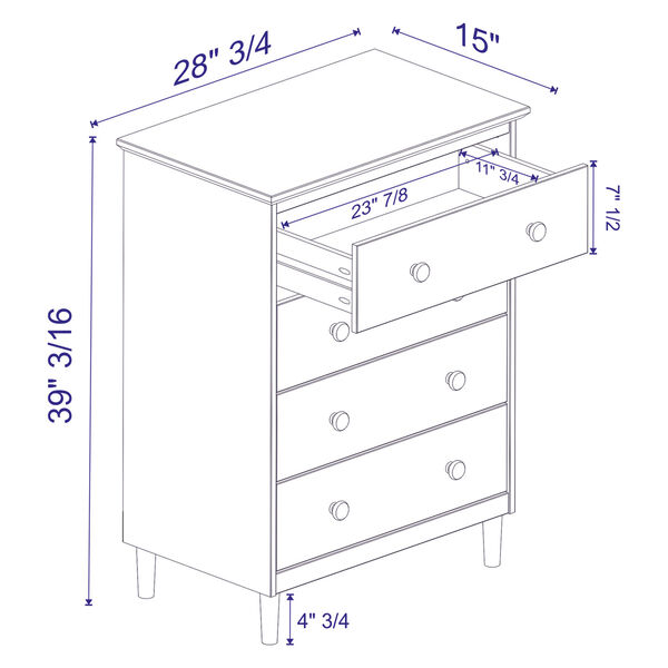 Caramel Four Drawer Dresser, image 5