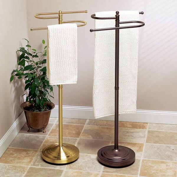 Bronze Floor Standing S-Shaped Towel Rack, image 2