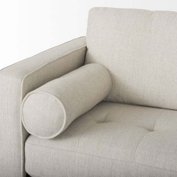 Loretta Cream Three Seater Sofa with Two Bolster Cushions, image 6