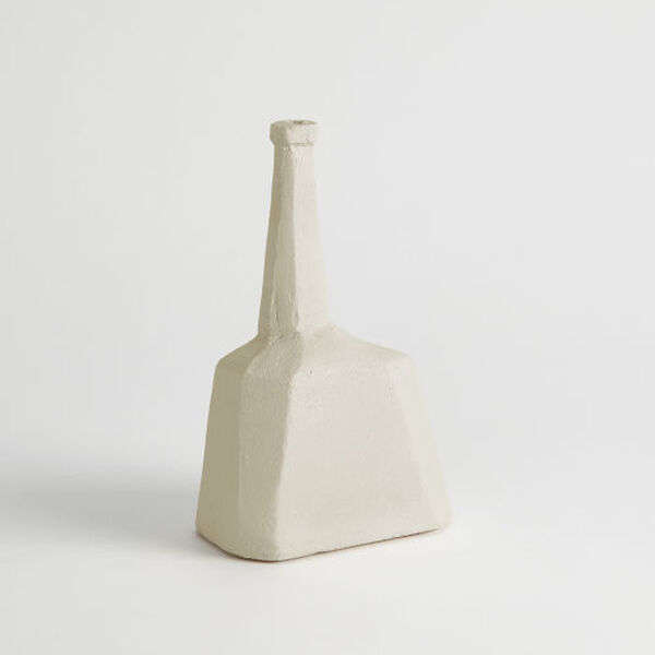 White Small Ceramic Sculpted Bottle, image 2